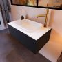 Mondiaz ERIN 80cm badmeubelset onderkast kleur Urban met 1 lade Wastafel RIDGE midden 1 kraangat kleur Talc ERIN10036 - Thumbnail 2