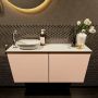 Mondiaz Fowy toiletmeubel 100x50x23cm rosee mat 1 kraangat wasbak: links 2 deuren solid surface met blad MDF kleur wasbak: wit FOWY59020roseetalc - Thumbnail 2