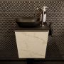 Mondiaz Fowy toiletmeubel 40x50x23cm Carrara mat 1 kraangat wasbak: links 1 deur solid surface met blad Melamine kleur wasbak: zwart FOWY59001Carraraurban - Thumbnail 2