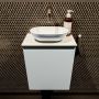 Mondiaz Fowy toiletmeubel 40x50x23cm clay mat 0 kraangaten wasbak: midden 1 deur solid surface met blad MDF kleur wasbak: Bruin Wit FOWY59003clayclay - Thumbnail 2