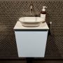 Mondiaz Fowy toiletmeubel 40x50x23cm clay mat 0 kraangaten wasbak: midden 1 deur solid surface met blad MDF kleur wasbak: wit FOWY59003claytalc - Thumbnail 2