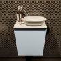 Mondiaz Fowy toiletmeubel 40x50x23cm clay mat 1 kraangat wasbak: rechts 1 deur solid surface met blad MDF kleur wasbak: wit FOWY59002claytalc - Thumbnail 2