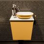 Mondiaz Fowy toiletmeubel 40x50x23cm ocher mat 1 kraangat wasbak: rechts 1 deur solid surface met blad MDF kleur wasbak: Oranje Wit FOWY59002ocherocher - Thumbnail 2