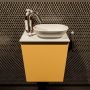 Mondiaz Fowy toiletmeubel 40x50x23cm ocher mat 1 kraangat wasbak: rechts 1 deur solid surface met blad MDF kleur wasbak: wit FOWY59002ochertalc - Thumbnail 2