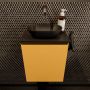 Mondiaz Fowy toiletmeubel 40x50x23cm ocher mat 0 kraangaten wasbak: midden 1 deur solid surface met blad MDF kleur wasbak: zwart FOWY59003ocherurban - Thumbnail 2