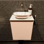 Mondiaz Fowy toiletmeubel 40x50x23cm rosee mat 0 kraangaten wasbak: midden 1 deur solid surface met blad MDF kleur wasbak: Roze Wit FOWY59003roseerosee - Thumbnail 2