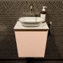 Mondiaz Fowy toiletmeubel 40x50x23cm rosee mat 0 kraangaten wasbak: midden 1 deur solid surface met blad MDF kleur wasbak: wit FOWY59003roseetalc - Thumbnail 2