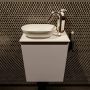 Mondiaz Fowy toiletmeubel 40x50x23cm smoke mat 1 kraangat wasbak: links 1 deur solid surface met blad MDF kleur wasbak: Wit Zwart FOWY59001smoketalc - Thumbnail 2