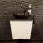 Mondiaz Fowy toiletmeubel 40x50x23cm talc mat 0 kraangaten wasbak: midden 1 deur solid surface met blad MDF kleur wasbak: zwart FOWY59003talcurban - Thumbnail 3