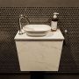 Mondiaz Fowy toiletmeubel 50x50x23cm Carrara mat 1 kraangat wasbak: links 1 deur solid surface met blad Melamine kleur wasbak: wit FOWY59004Carraratalc - Thumbnail 2