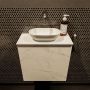 Mondiaz Fowy toiletmeubel 50x50x23cm Carrara mat 0 kraangaten wasbak: midden 1 deur solid surface met blad Melamine kleur wasbak: wit FOWY59006Carraratalc - Thumbnail 2