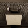 Mondiaz Fowy toiletmeubel 50x50x23cm Carrara mat 1 kraangat wasbak: rechts 1 deur solid surface met blad Melamine kleur wasbak: zwart FOWY59005Carraraurban - Thumbnail 2