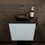 Mondiaz Fowy toiletmeubel 50x50x23cm clay mat 0 kraangaten wasbak: midden 1 deur solid surface met blad MDF kleur wasbak: zwart FOWY59006clayurban - Thumbnail 2