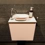 Mondiaz Fowy toiletmeubel 50x50x23cm rosee mat 1 kraangat wasbak: links 1 deur solid surface met blad MDF kleur wasbak: Roze Wit FOWY59004roseerosee - Thumbnail 2