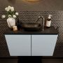 Mondiaz Fowy toiletmeubel 80x50x23cm clay mat 1 kraangat wasbak: midden 2 deuren solid surface met blad MDF kleur wasbak: zwart FOWY59013clayurban - Thumbnail 2