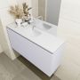 Mondiaz OLAN Toiletmeubel 100x30x40cm met 0 kraangaten 1 lades cale mat Wastafel Lex midden Solid Surface Wit FK75342655 - Thumbnail 3