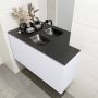 Mondiaz OLAN Toiletmeubel 100x30x40cm met 0 kraangaten 1 lades cale mat Wastafel Lex midden Solid Surface Zwart FK75343003 - Thumbnail 3