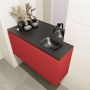 Mondiaz OLAN Toiletmeubel 100x30x40cm met 0 kraangaten 1 lades fire mat Wastafel Lex rechts Solid Surface Zwart FK75342949 - Thumbnail 3
