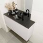 Mondiaz OLAN Toiletmeubel 100x30x40cm met 1 kraangaten 1 lades linen mat Wastafel Lex midden Solid Surface Zwart FK75342973 - Thumbnail 3