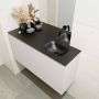 Mondiaz OLAN Toiletmeubel 100x30x40cm met 0 kraangaten 1 lades linen mat Wastafel Lex rechts Solid Surface Zwart FK75342978 - Thumbnail 3