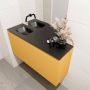 Mondiaz OLAN Toiletmeubel 100x30x40cm met 0 kraangaten 1 lades ocher mat Wastafel Lex links Solid Surface Zwart FK75342918 - Thumbnail 3