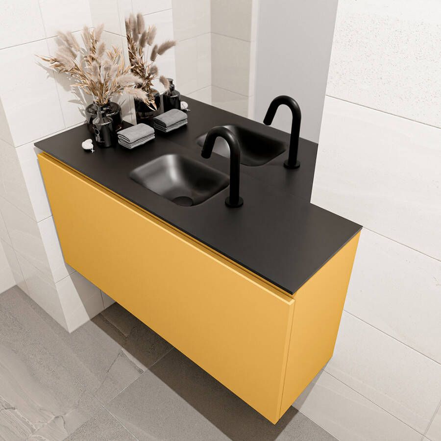 Mondiaz Olan 100cm toiletmeubel ocher met wastafel urban midden 1 kraangat