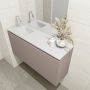 Mondiaz OLAN Toiletmeubel 100x30x40cm met 1 kraangaten 1 lades smoke mat Wastafel Lex links Solid Surface Wit FK75342511 - Thumbnail 3