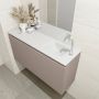Mondiaz OLAN Toiletmeubel 100x30x40cm met 1 kraangaten 1 lades smoke mat Wastafel Lex rechts Solid Surface Wit FK75342513 - Thumbnail 3