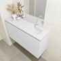 Mondiaz OLAN Toiletmeubel 100x30x40cm met 0 kraangaten 1 lades talc mat Wastafel Lex rechts Solid Surface Wit FK75342427 - Thumbnail 3