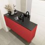Mondiaz OLAN Toiletmeubel 120x30x40cm met 1 kraangaten 1 lades fire mat Wastafel Lex midden Solid Surface Zwart FK75342950 - Thumbnail 3