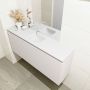 Mondiaz OLAN Toiletmeubel 120x30x40cm met 0 kraangaten 1 lades linen mat Wastafel Lex midden Solid Surface Wit FK75342632 - Thumbnail 3