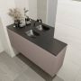 Mondiaz OLAN Toiletmeubel 120x30x40cm met 0 kraangaten 1 lades smoke mat Wastafel Lex midden Solid Surface Zwart FK75342864 - Thumbnail 3