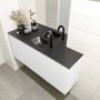 Mondiaz OLAN Toiletmeubel 120x30x40cm met 1 kraangaten 1 lades talc mat Wastafel Lex midden Solid Surface Zwart FK75342776 - Thumbnail 3