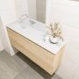Mondiaz OLAN Toiletmeubel 120x30x40cm met 0 kraangaten 1 lades washed oak mat Wastafel Lex links Solid Surface Wit FK75342692 - Thumbnail 3