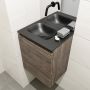 Mondiaz OLAN Toiletmeubel 40x30x40cm met 0 kraangaten 1 lades dark brown mat Wastafel Lex links Solid Surface Zwart FK75343045 - Thumbnail 3