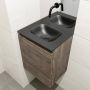 Mondiaz OLAN Toiletmeubel 40x30x40cm met 0 kraangaten 1 lades dark brown mat Wastafel Lex midden Solid Surface Zwart FK75343043 - Thumbnail 3