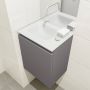 Mondiaz OLAN Toiletmeubel 40x30x40cm met 0 kraangaten 1 lades dark grey mat Wastafel Lex links Solid Surface Wit FK75342465 - Thumbnail 3