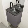 Mondiaz OLAN Toiletmeubel 40x30x40cm met 1 kraangaten 1 lades dark grey mat Wastafel Lex rechts Solid Surface Zwart FK75342814 - Thumbnail 3