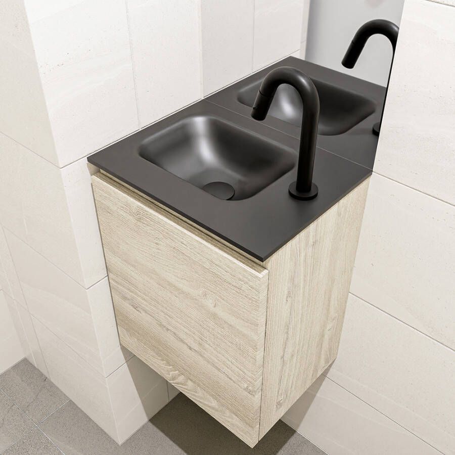 Mondiaz Olan 40cm toiletmeubel light brown grey met wastafel urban links 1 kraangat