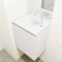 Mondiaz OLAN Toiletmeubel 40x30x40cm met 1 kraangaten 1 lades linen mat Wastafel Lex links Solid Surface Wit FK75342609 - Thumbnail 3