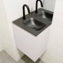 Mondiaz OLAN Toiletmeubel 40x30x40cm met 1 kraangaten 1 lades linen mat Wastafel Lex rechts Solid Surface Zwart FK75342959 - Thumbnail 3