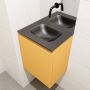 Mondiaz OLAN Toiletmeubel 40x30x40cm met 0 kraangaten 1 lades ocher mat Wastafel Lex midden Solid Surface Zwart FK75342898 - Thumbnail 3