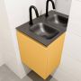 Mondiaz OLAN Toiletmeubel 40x30x40cm met 1 kraangaten 1 lades ocher mat Wastafel Lex rechts Solid Surface Zwart FK75342901 - Thumbnail 3