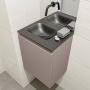 Mondiaz OLAN Toiletmeubel 40x30x40cm met 0 kraangaten 1 lades smoke mat Wastafel Lex links Solid Surface Zwart FK75342842 - Thumbnail 3