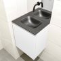 Mondiaz OLAN Toiletmeubel 40x30x40cm met 0 kraangaten 1 lades talc mat Wastafel Lex midden Solid Surface Zwart FK75342753 - Thumbnail 3