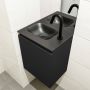 Mondiaz OLAN Toiletmeubel 40x30x40cm met 1 kraangaten 1 lades urban mat Wastafel Lex links Solid Surface Zwart FK75342783 - Thumbnail 3
