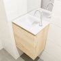 Mondiaz OLAN Toiletmeubel 40x30x40cm met 1 kraangaten 1 lades washed oak mat Wastafel Lex links Solid Surface Wit FK75342667 - Thumbnail 3