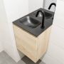 Mondiaz OLAN Toiletmeubel 40x30x40cm met 1 kraangaten 1 lades washed oak mat Wastafel Lex links Solid Surface Zwart FK75343015 - Thumbnail 3