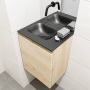 Mondiaz OLAN Toiletmeubel 40x30x40cm met 0 kraangaten 1 lades washed oak mat Wastafel Lex links Solid Surface Zwart FK75343016 - Thumbnail 3