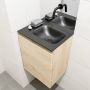 Mondiaz OLAN Toiletmeubel 40x30x40cm met 0 kraangaten 1 lades washed oak mat Wastafel Lex rechts Solid Surface Zwart FK75343018 - Thumbnail 3